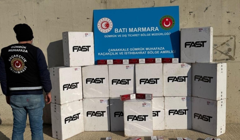Çanakkale’de Gemiye Kaçak Sigara Operasyonu!