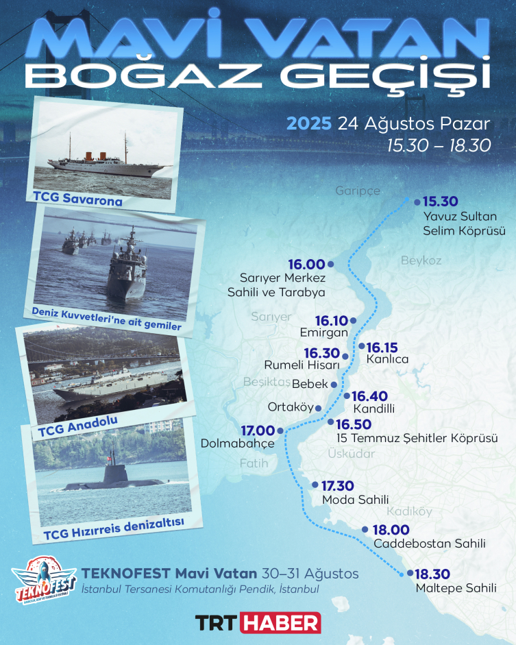 İstanbul Boğazı milli gururla dalgalanacak