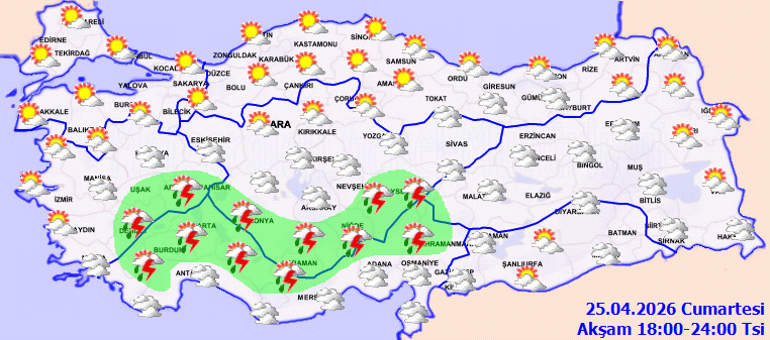 Meteorolojiden kuvvetli yağış, kuvvetli rüzgar ve çığ tehlikesi uyarısı
