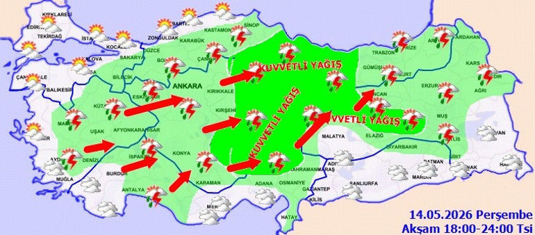 Gök gürültülü sağanak ve fırtına geliyor: Meteoroloji saat verdi Hava sıcaklığı düşüyor, yağışlar kuvvetleniyor: 5 gün boyunca etkili olacak